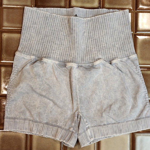 Free People Pants - NEW FREE PEOPLE Good Karma Running Shorts Color Ice Gray, Size XS/S